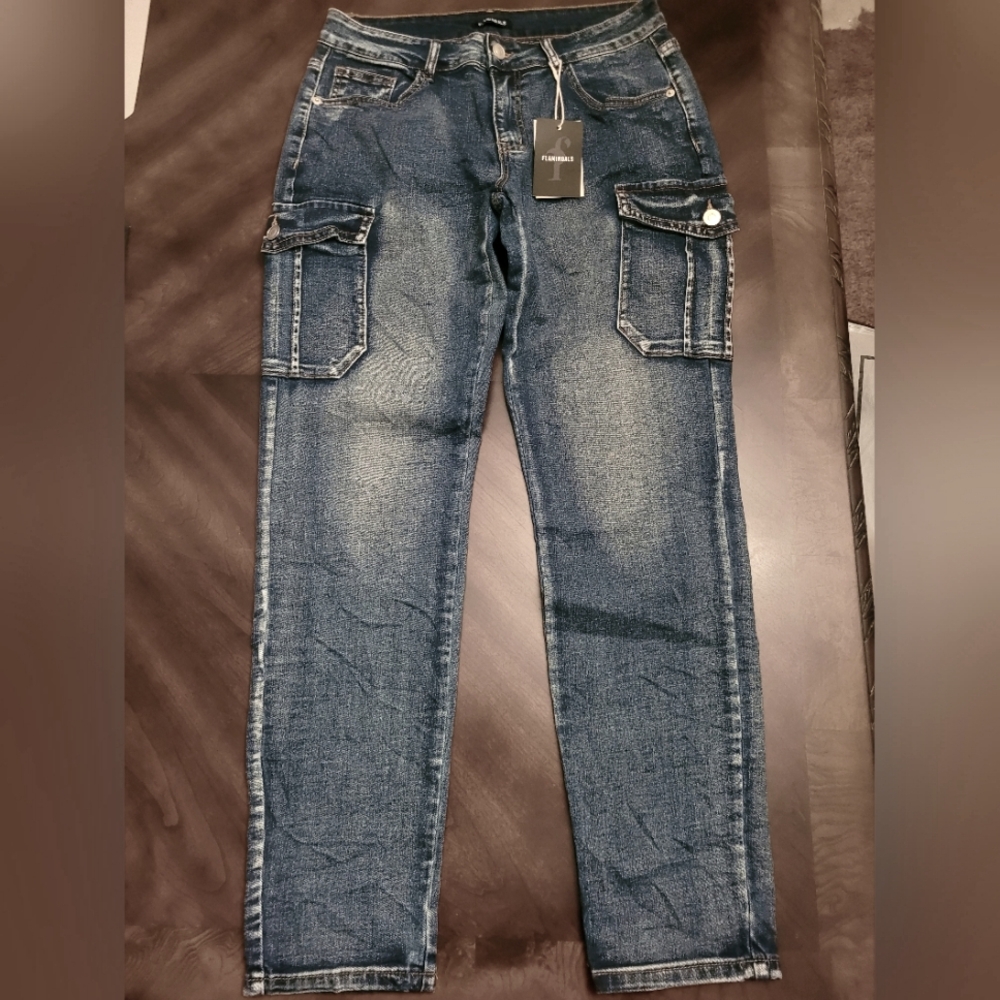 Denim Cargo Jeans